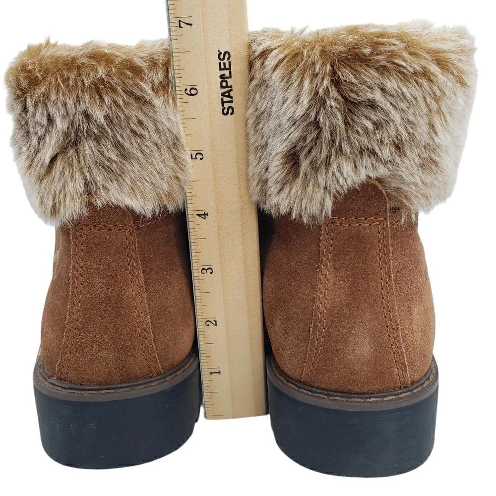 NWT Cougar Waterproof Insulated Heavy Duty Leather Winter Snow Boot Fur Trim
